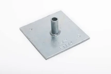 Square steel scaffolding base plate